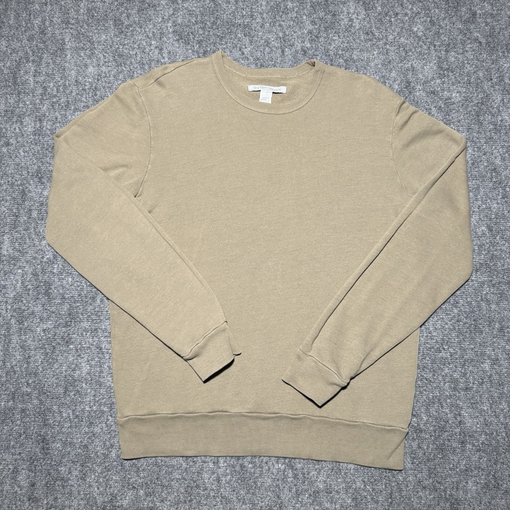 Outerknown Sweater Men M Brown Beige Organic Cotton Crewneck Knit Minimalist